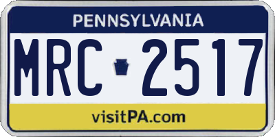PA license plate MRC2517