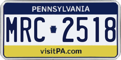 PA license plate MRC2518