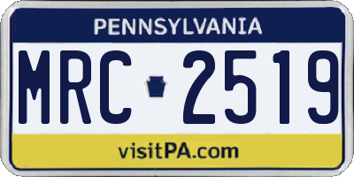 PA license plate MRC2519