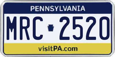 PA license plate MRC2520