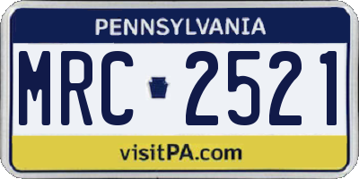 PA license plate MRC2521