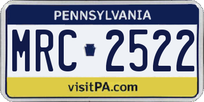 PA license plate MRC2522