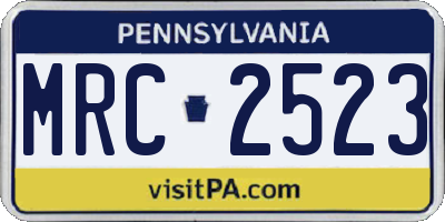 PA license plate MRC2523