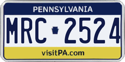 PA license plate MRC2524