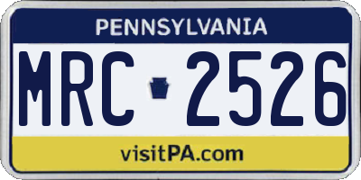 PA license plate MRC2526