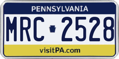 PA license plate MRC2528
