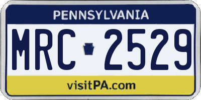 PA license plate MRC2529