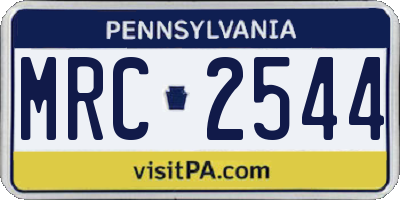 PA license plate MRC2544