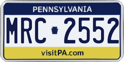 PA license plate MRC2552