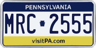 PA license plate MRC2555