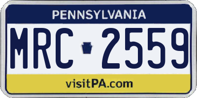 PA license plate MRC2559