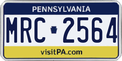 PA license plate MRC2564