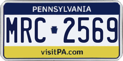 PA license plate MRC2569