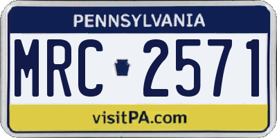 PA license plate MRC2571