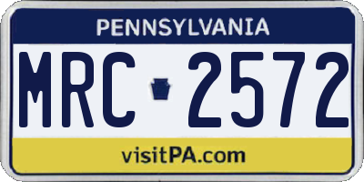 PA license plate MRC2572