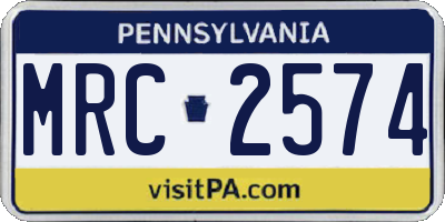 PA license plate MRC2574