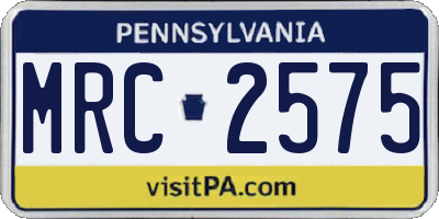 PA license plate MRC2575
