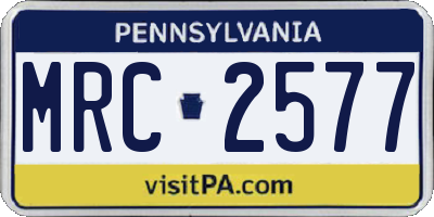 PA license plate MRC2577