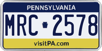 PA license plate MRC2578