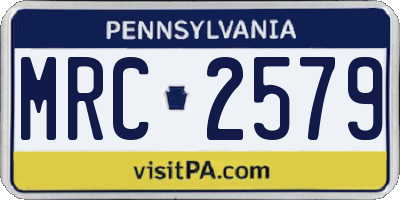PA license plate MRC2579