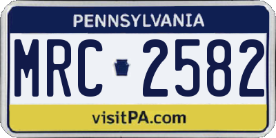 PA license plate MRC2582