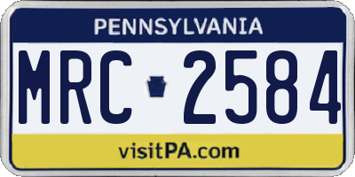 PA license plate MRC2584
