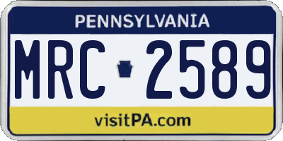 PA license plate MRC2589