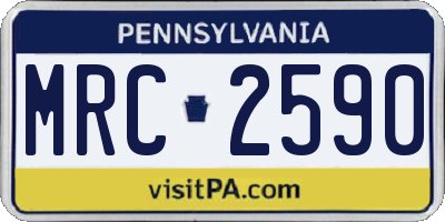PA license plate MRC2590