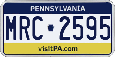 PA license plate MRC2595