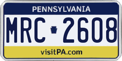 PA license plate MRC2608