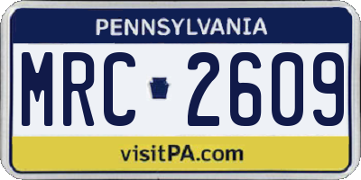 PA license plate MRC2609