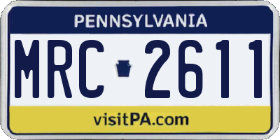PA license plate MRC2611