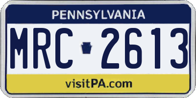 PA license plate MRC2613