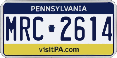 PA license plate MRC2614