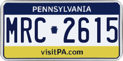 PA license plate MRC2615