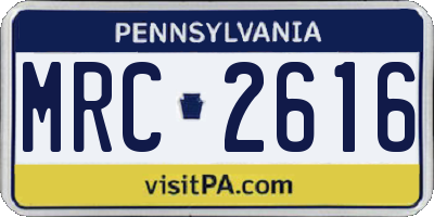 PA license plate MRC2616
