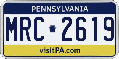 PA license plate MRC2619