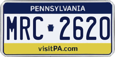 PA license plate MRC2620