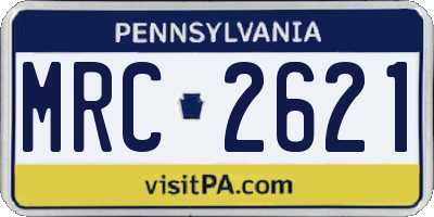 PA license plate MRC2621