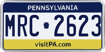 PA license plate MRC2623