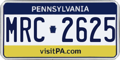 PA license plate MRC2625