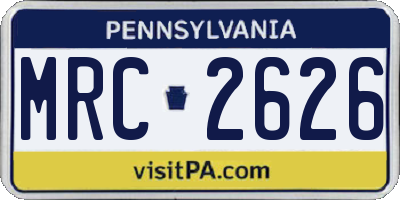 PA license plate MRC2626