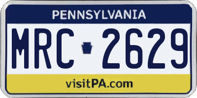 PA license plate MRC2629