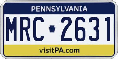 PA license plate MRC2631