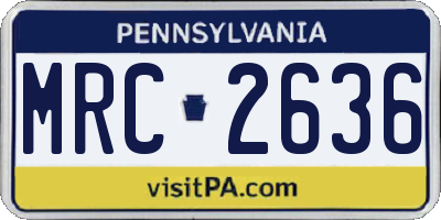 PA license plate MRC2636