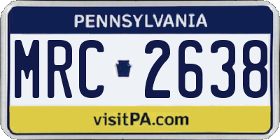 PA license plate MRC2638