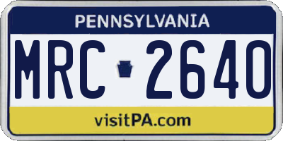 PA license plate MRC2640