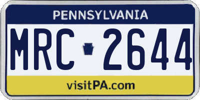PA license plate MRC2644