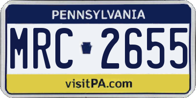 PA license plate MRC2655