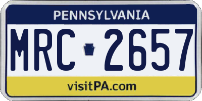 PA license plate MRC2657
